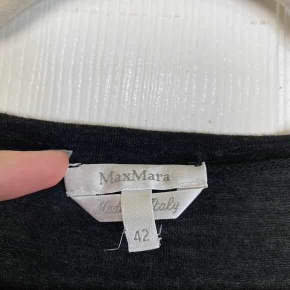 MAX MARA Wool Silk Gray Dress Long Sleeve Size 42 Medium Midi - Picture 4 of 7